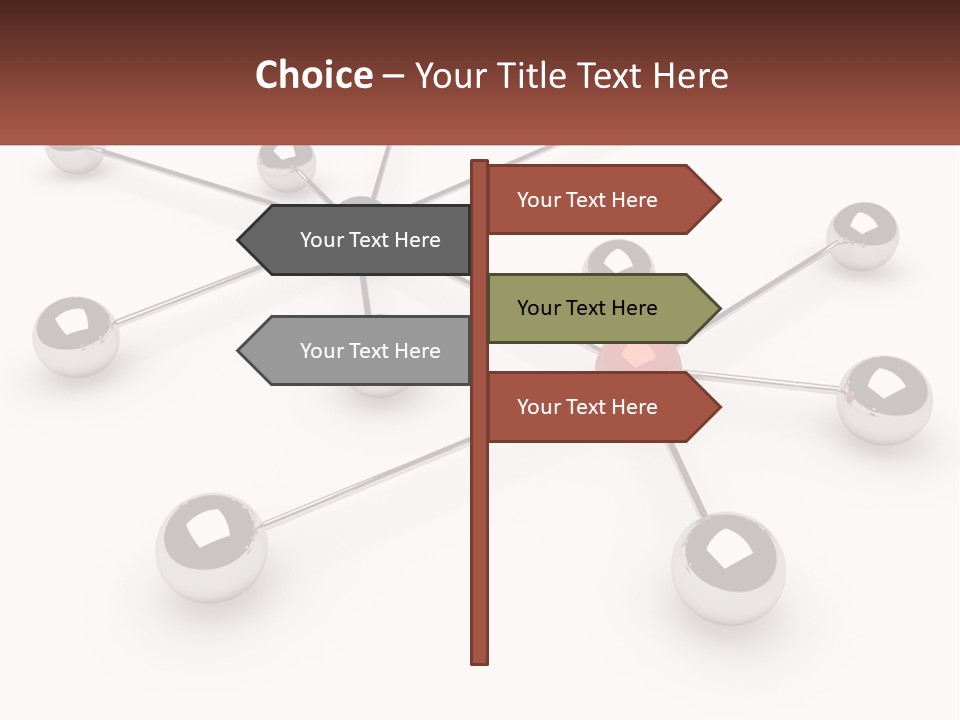 A Red Ball Is Surrounded By Black Balls PowerPoint Template
