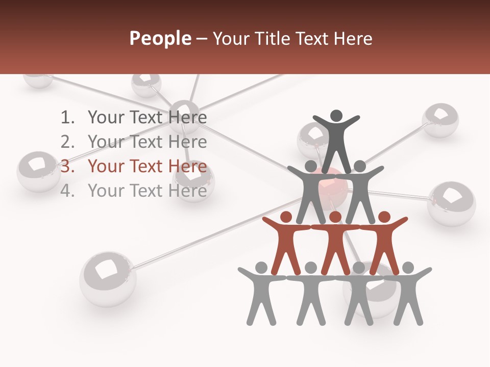 A Red Ball Is Surrounded By Black Balls PowerPoint Template