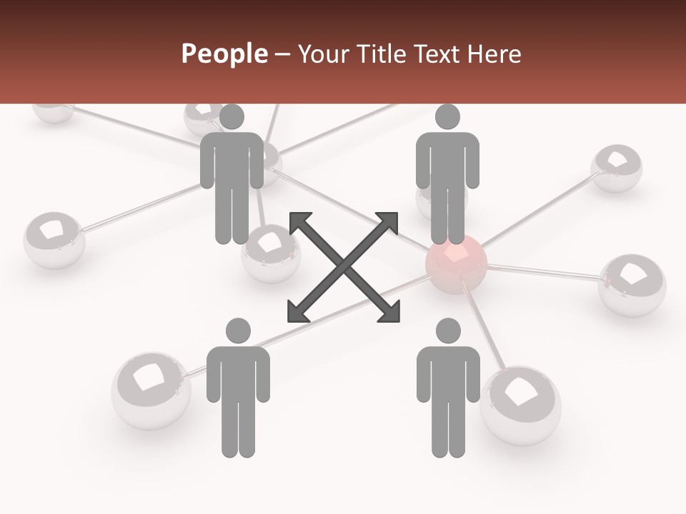 A Red Ball Is Surrounded By Black Balls PowerPoint Template