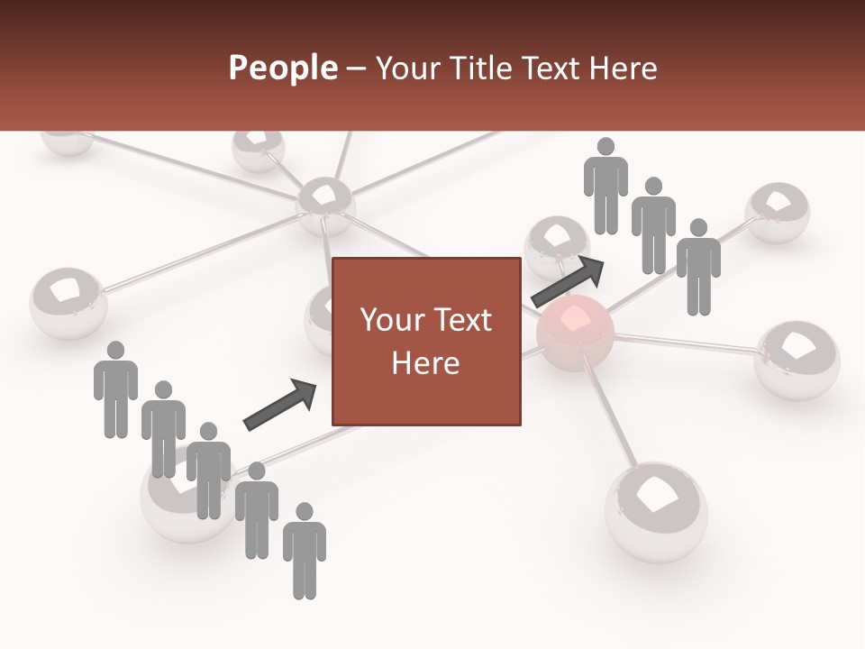 A Red Ball Is Surrounded By Black Balls PowerPoint Template