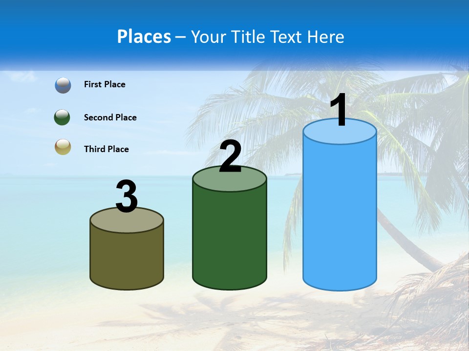 A Palm Tree Sitting On Top Of A Sandy Beach PowerPoint Template