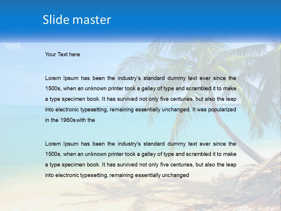A Palm Tree Sitting On Top Of A Sandy Beach PowerPoint Template