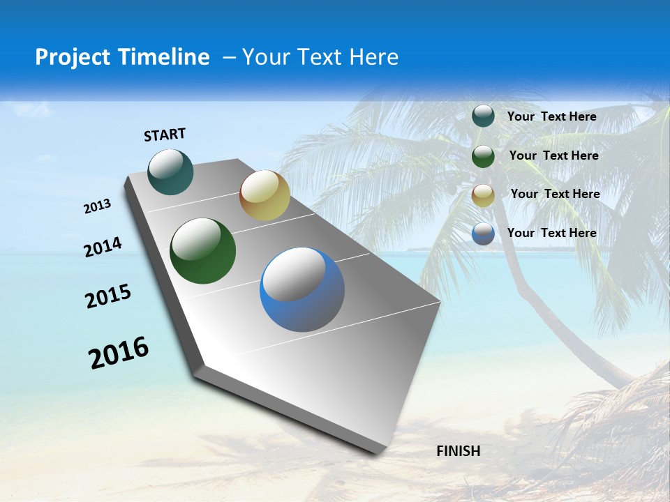 A Palm Tree Sitting On Top Of A Sandy Beach PowerPoint Template