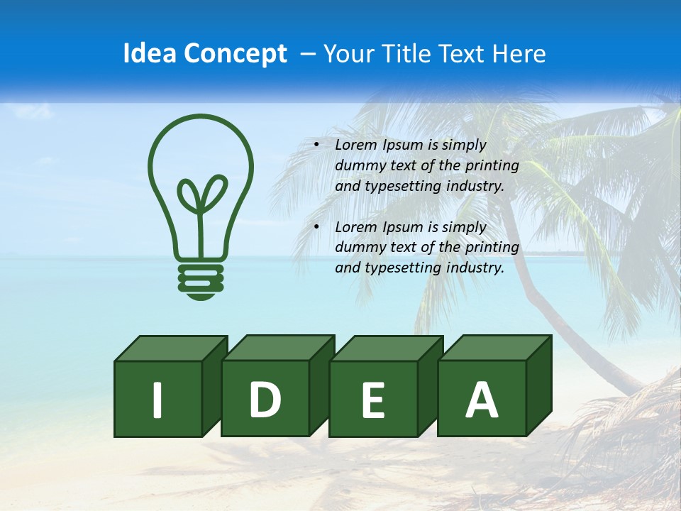 A Palm Tree Sitting On Top Of A Sandy Beach PowerPoint Template