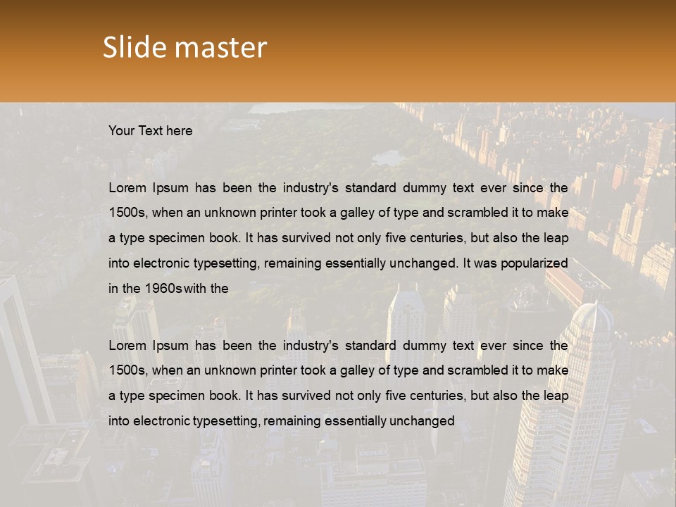 An Aerial View Of A City With Lots Of Tall Buildings PowerPoint Template