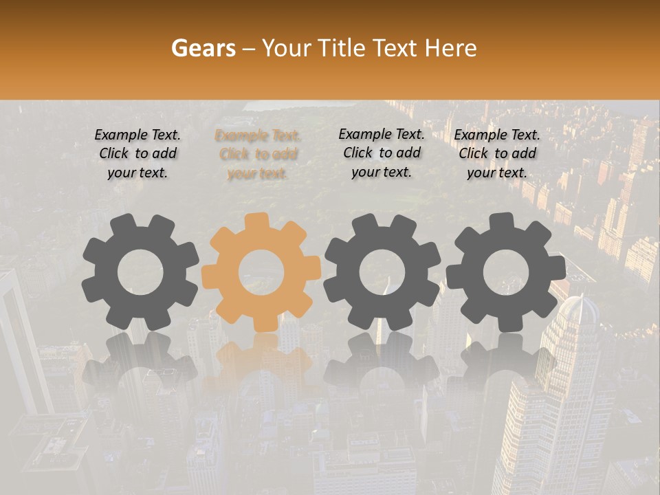 An Aerial View Of A City With Lots Of Tall Buildings PowerPoint Template