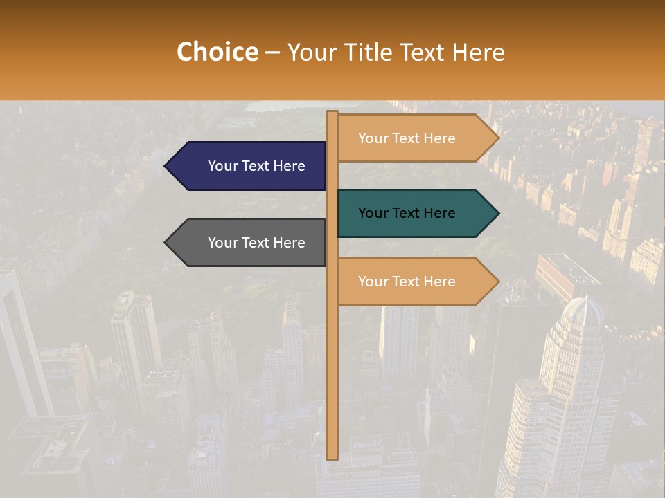 An Aerial View Of A City With Lots Of Tall Buildings PowerPoint Template