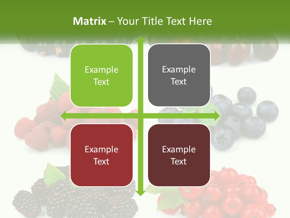 A Bunch Of Berries And Raspberries On A White Background PowerPoint Template