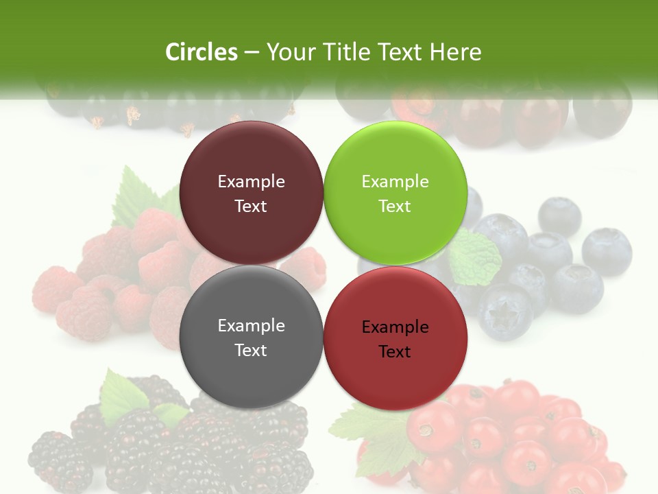 A Bunch Of Berries And Raspberries On A White Background PowerPoint Template