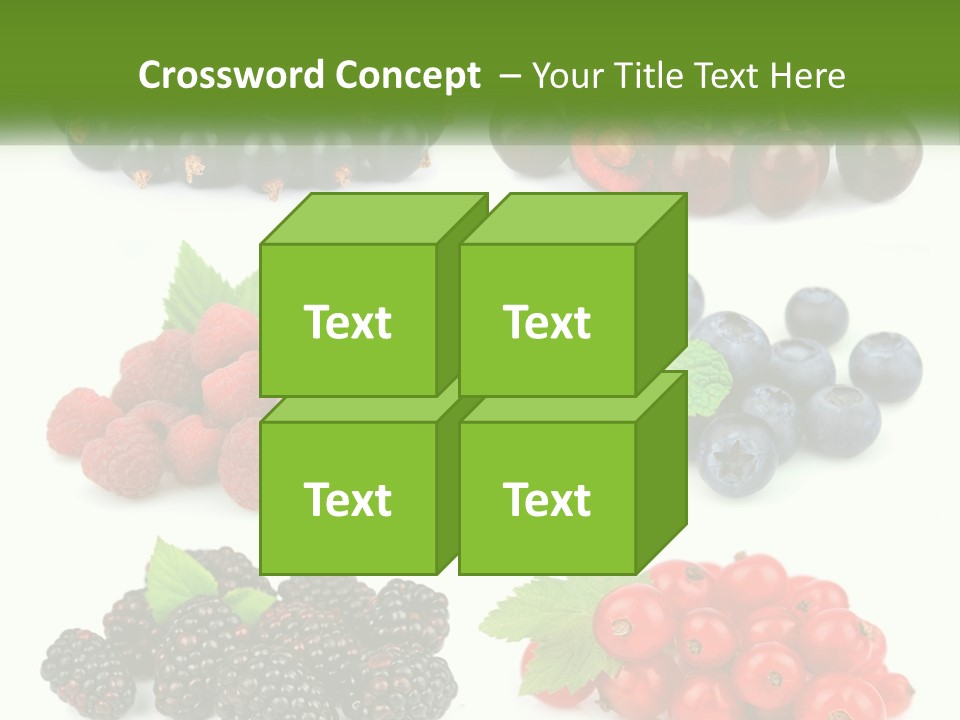 A Bunch Of Berries And Raspberries On A White Background PowerPoint Template