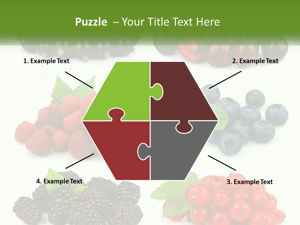 A Bunch Of Berries And Raspberries On A White Background PowerPoint Template