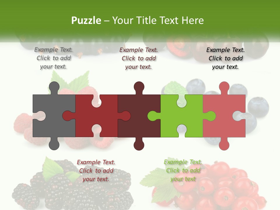 A Bunch Of Berries And Raspberries On A White Background PowerPoint Template