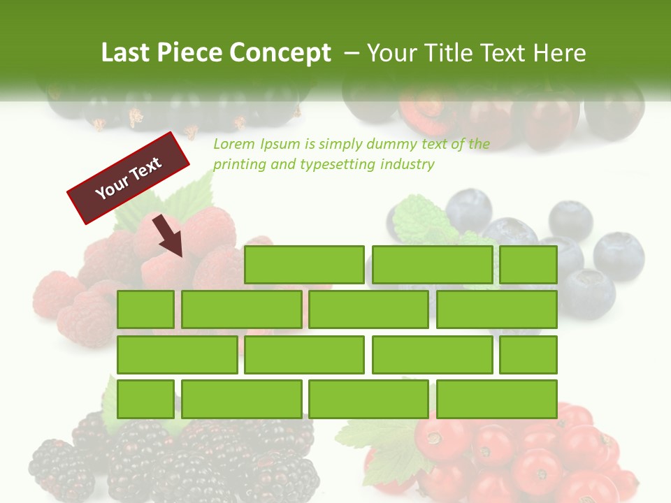 A Bunch Of Berries And Raspberries On A White Background PowerPoint Template