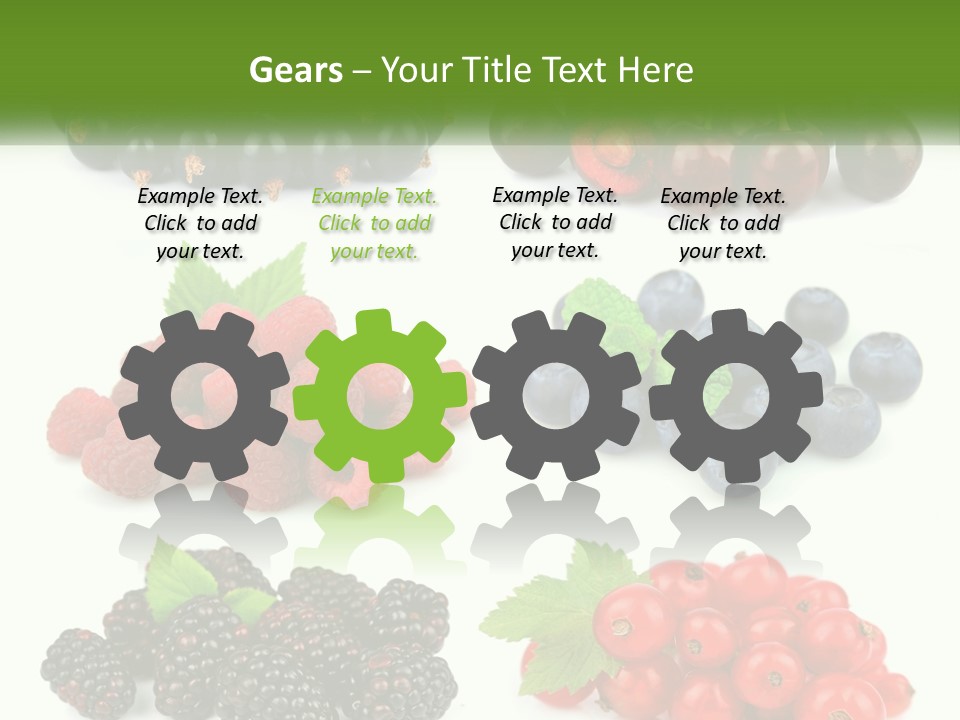 A Bunch Of Berries And Raspberries On A White Background PowerPoint Template