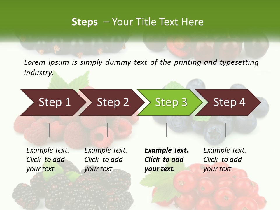 A Bunch Of Berries And Raspberries On A White Background PowerPoint Template