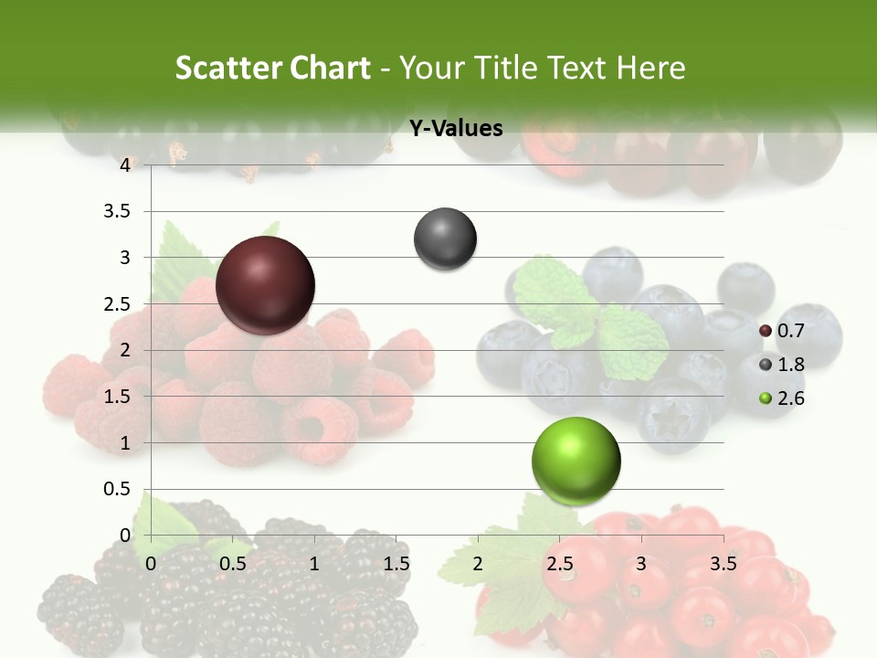 A Bunch Of Berries And Raspberries On A White Background PowerPoint Template