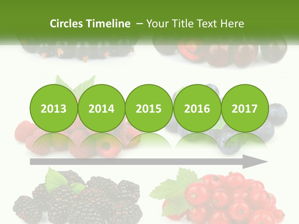 A Bunch Of Berries And Raspberries On A White Background PowerPoint Template