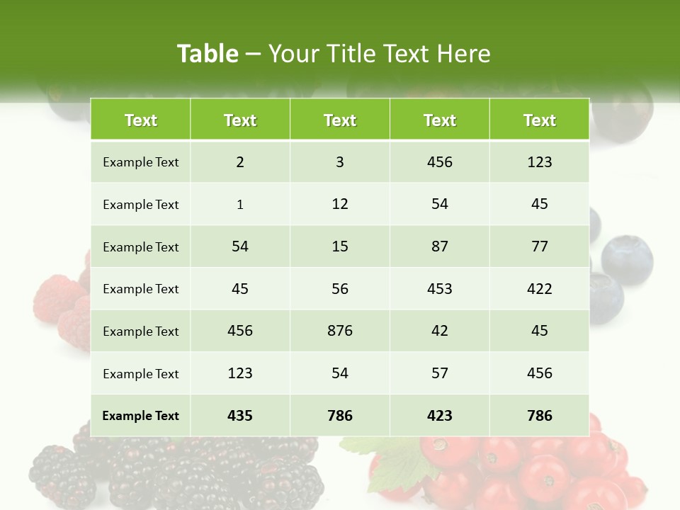 A Bunch Of Berries And Raspberries On A White Background PowerPoint Template