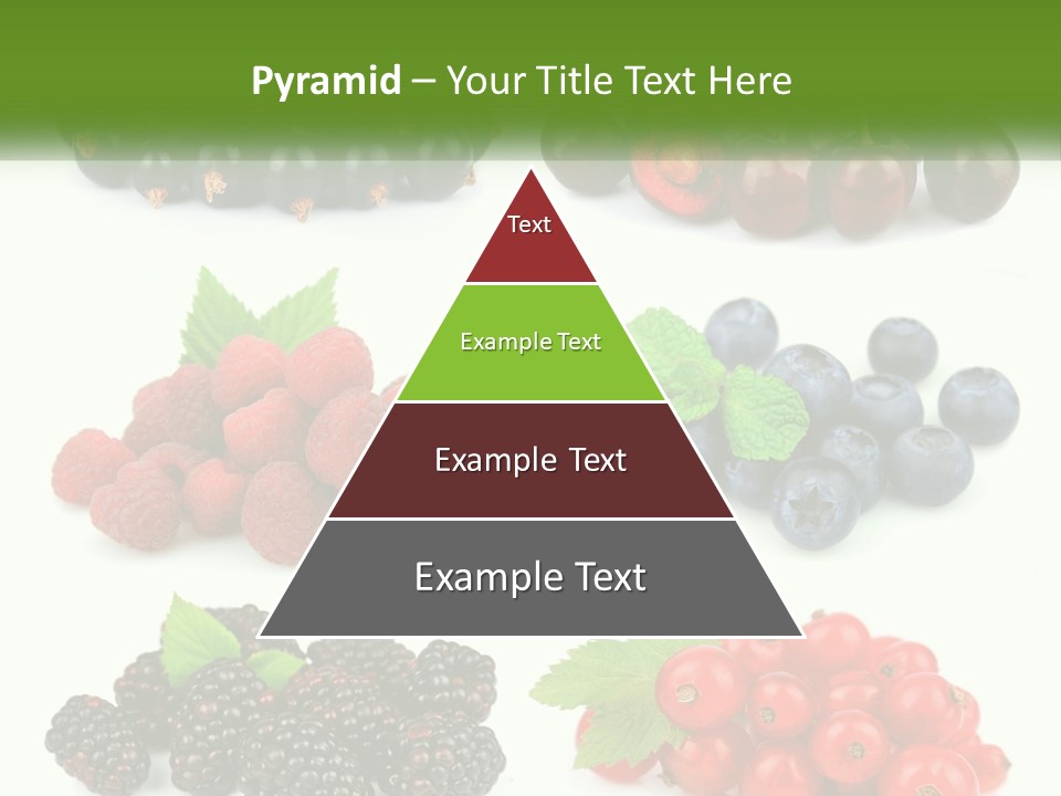 A Bunch Of Berries And Raspberries On A White Background PowerPoint Template