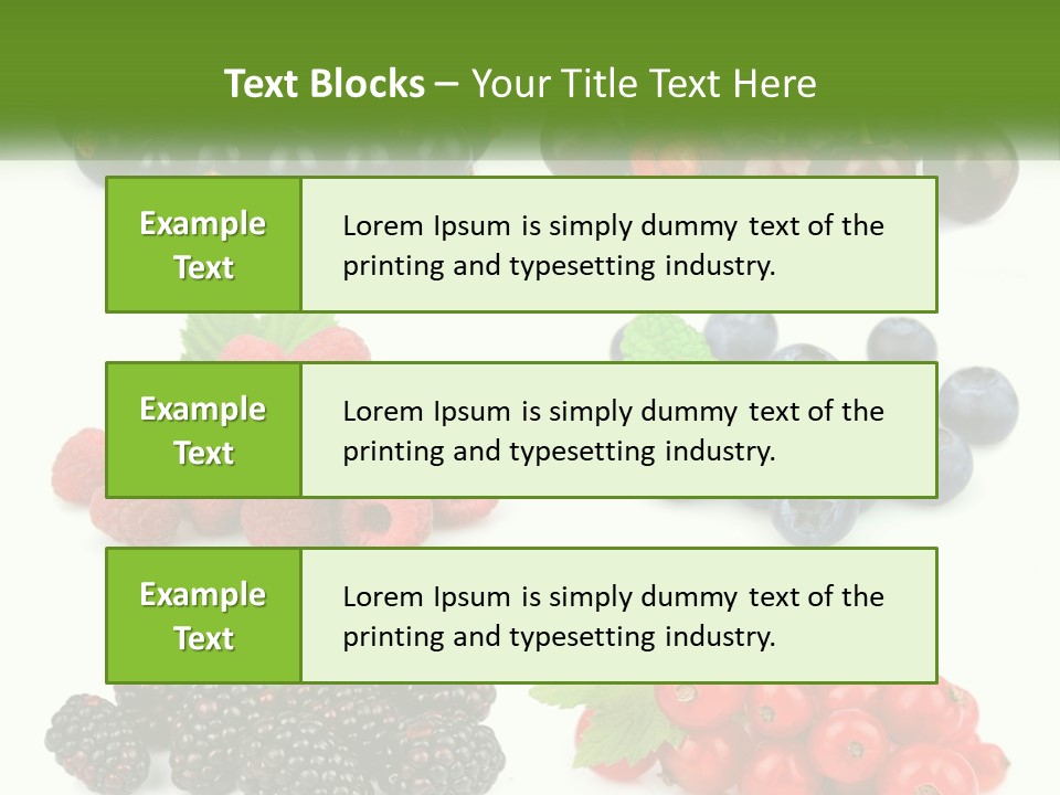 A Bunch Of Berries And Raspberries On A White Background PowerPoint Template