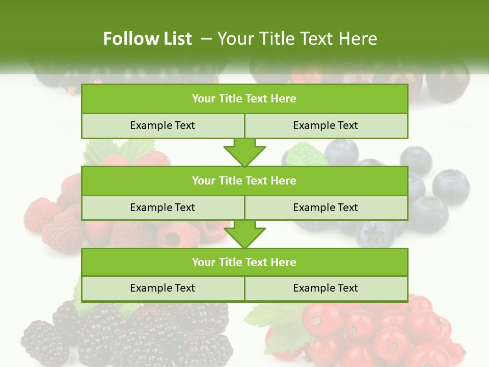A Bunch Of Berries And Raspberries On A White Background PowerPoint Template