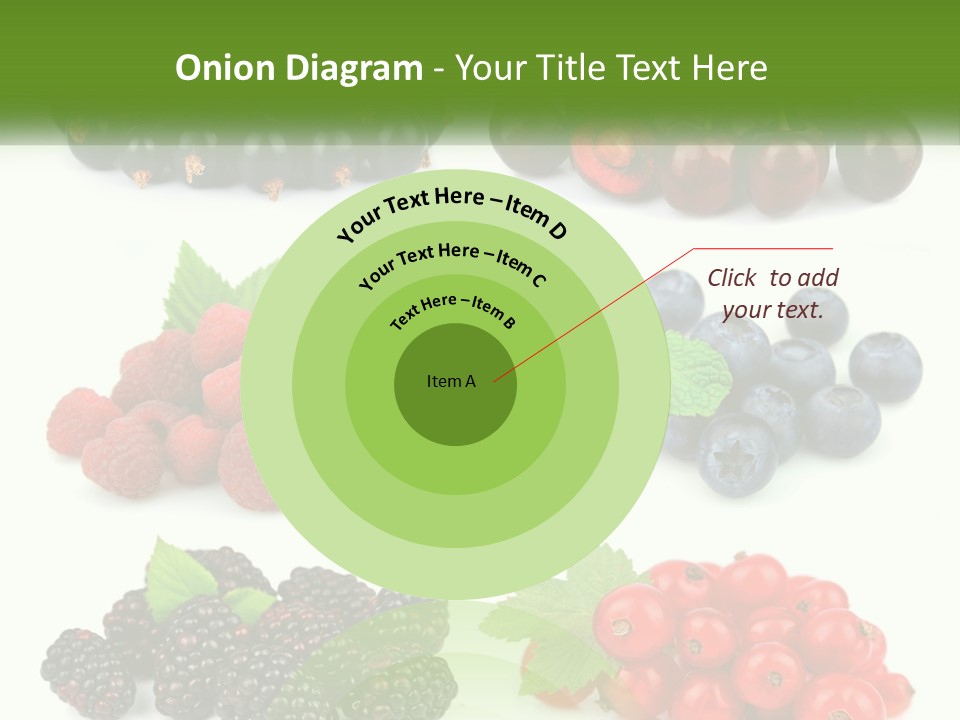 A Bunch Of Berries And Raspberries On A White Background PowerPoint Template