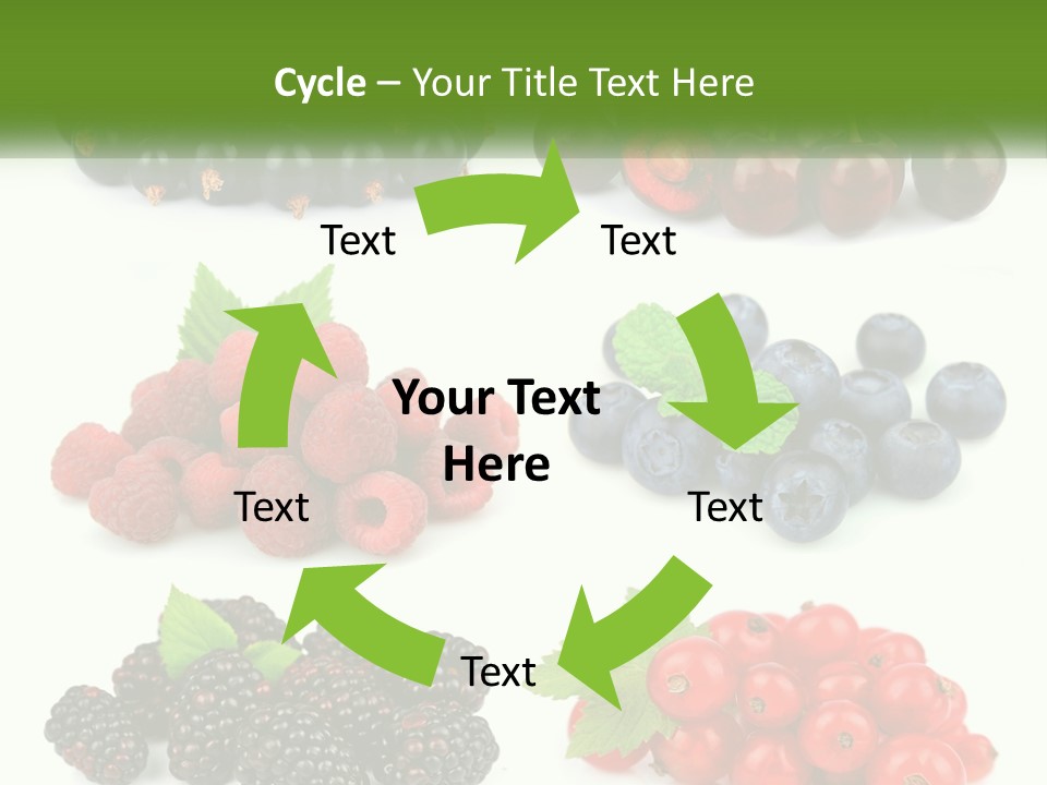 A Bunch Of Berries And Raspberries On A White Background PowerPoint Template