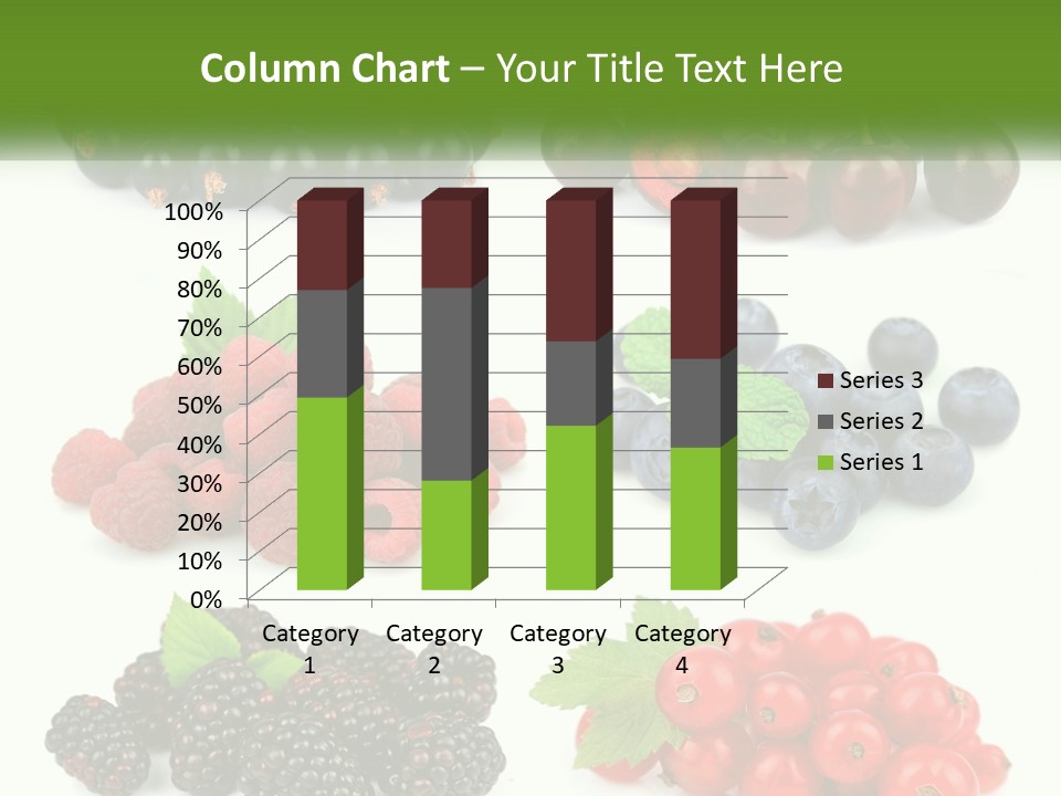 A Bunch Of Berries And Raspberries On A White Background PowerPoint Template