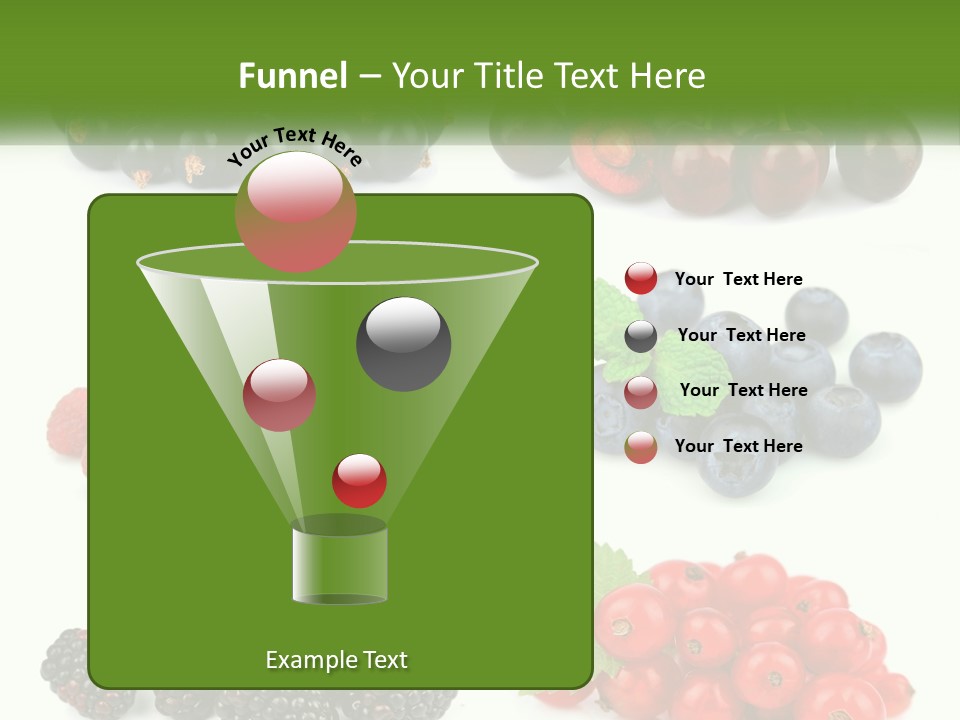 A Bunch Of Berries And Raspberries On A White Background PowerPoint Template