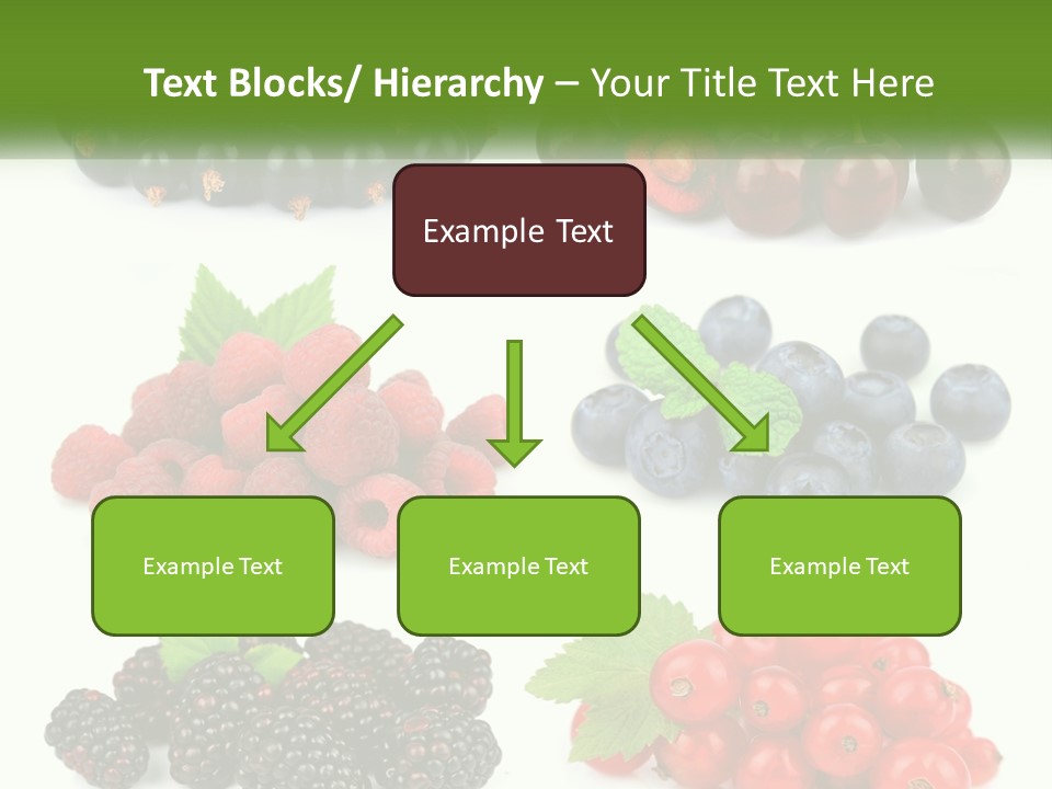 A Bunch Of Berries And Raspberries On A White Background PowerPoint Template