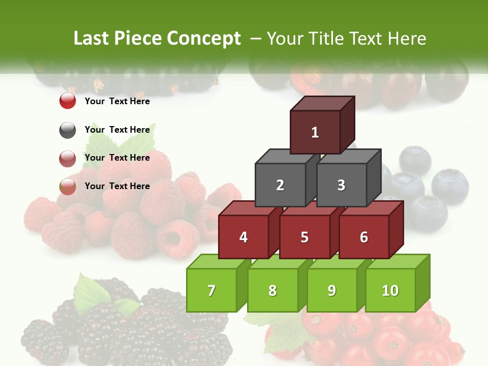 A Bunch Of Berries And Raspberries On A White Background PowerPoint Template