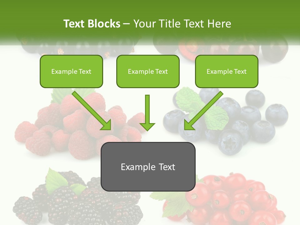 A Bunch Of Berries And Raspberries On A White Background PowerPoint Template