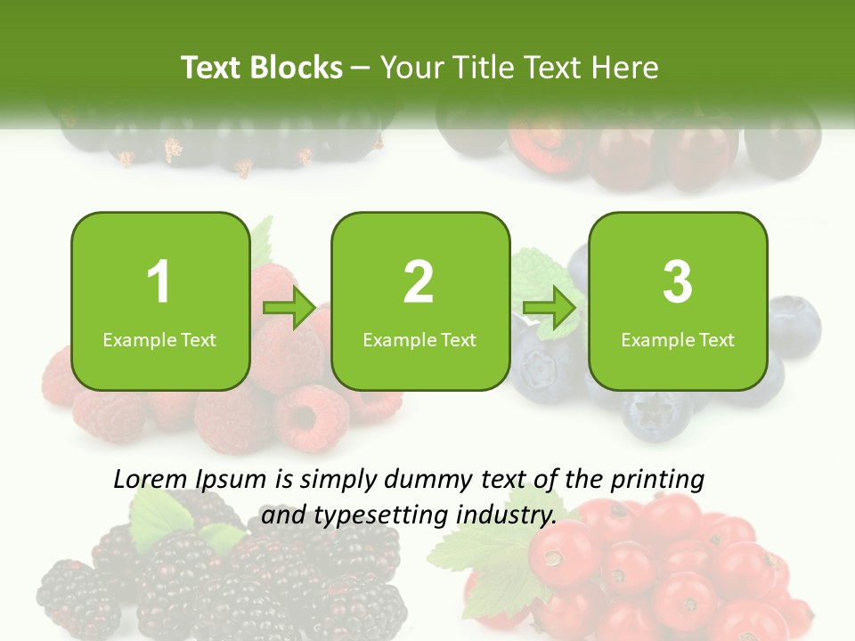 A Bunch Of Berries And Raspberries On A White Background PowerPoint Template