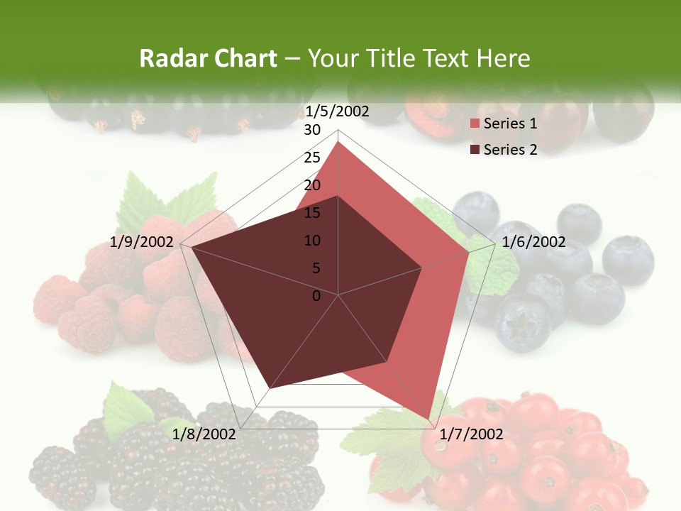 A Bunch Of Berries And Raspberries On A White Background PowerPoint Template