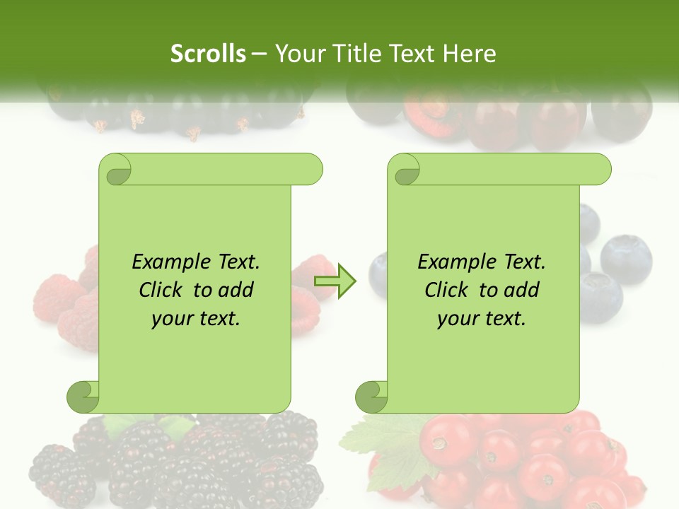 A Bunch Of Berries And Raspberries On A White Background PowerPoint Template