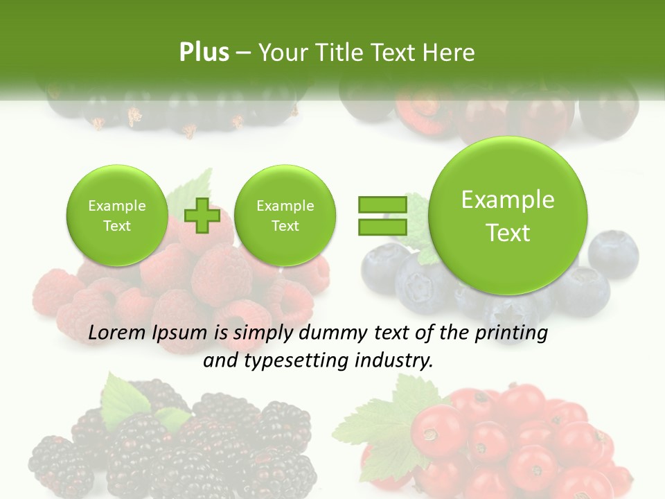A Bunch Of Berries And Raspberries On A White Background PowerPoint Template