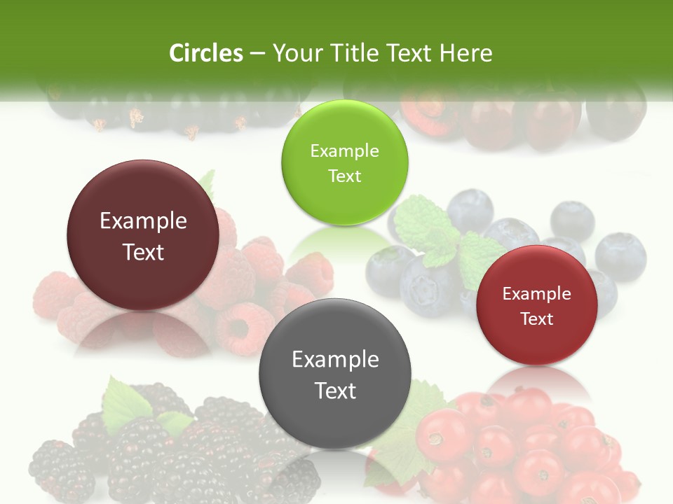 A Bunch Of Berries And Raspberries On A White Background PowerPoint Template