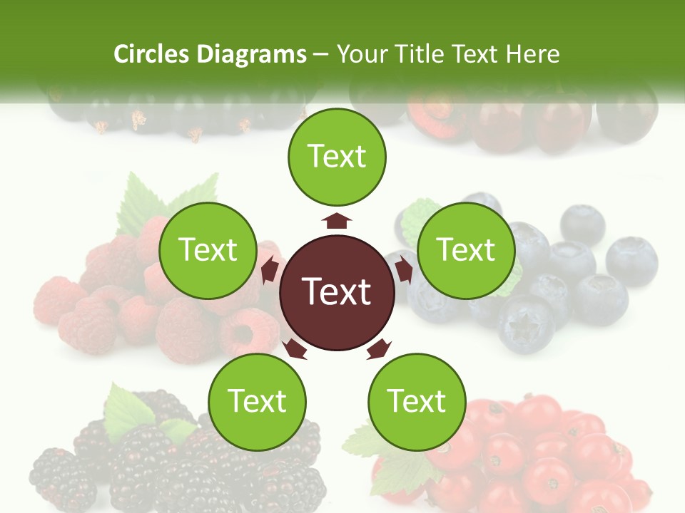 A Bunch Of Berries And Raspberries On A White Background PowerPoint Template