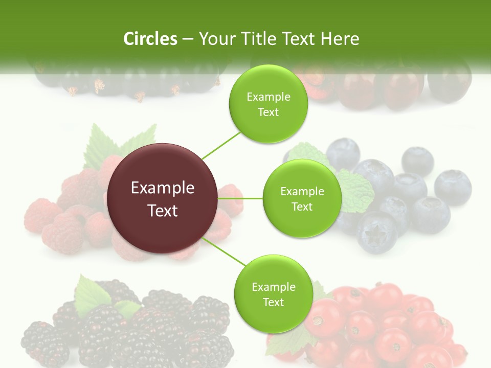 A Bunch Of Berries And Raspberries On A White Background PowerPoint Template