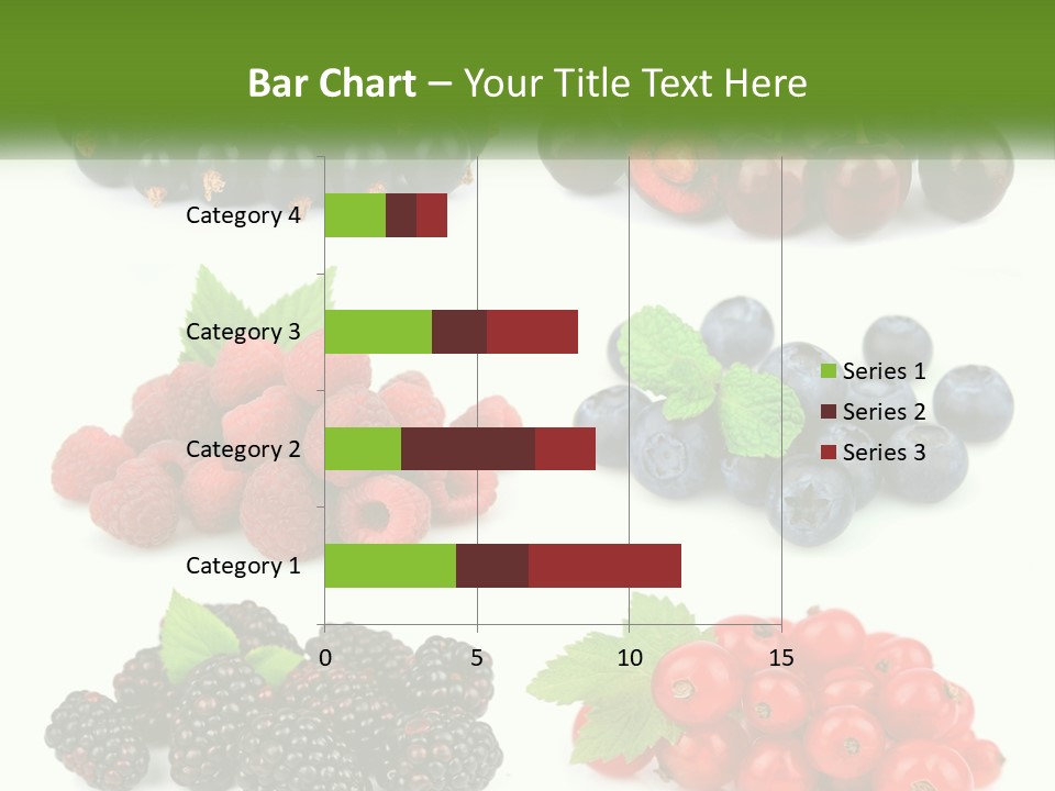 A Bunch Of Berries And Raspberries On A White Background PowerPoint Template