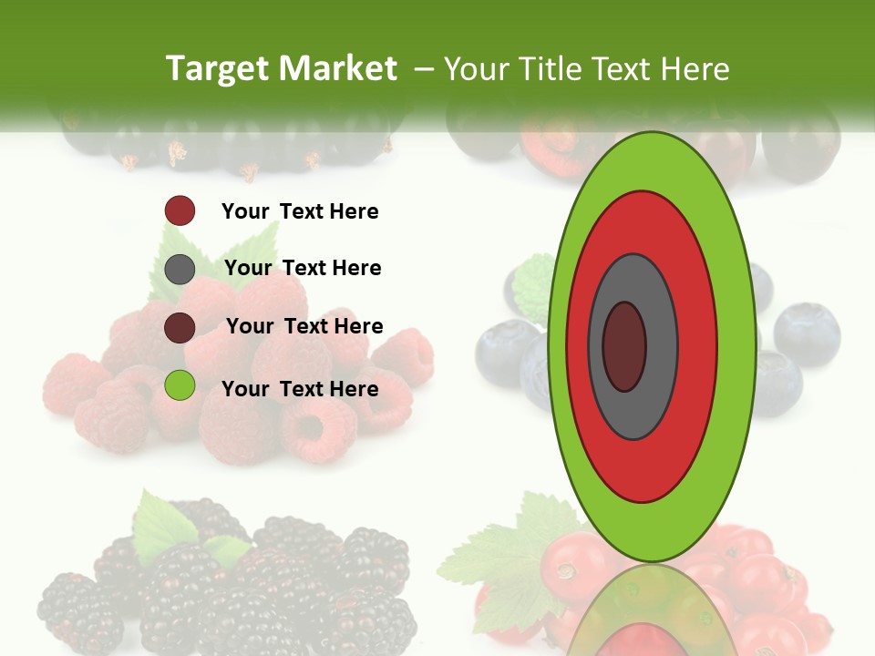 A Bunch Of Berries And Raspberries On A White Background PowerPoint Template