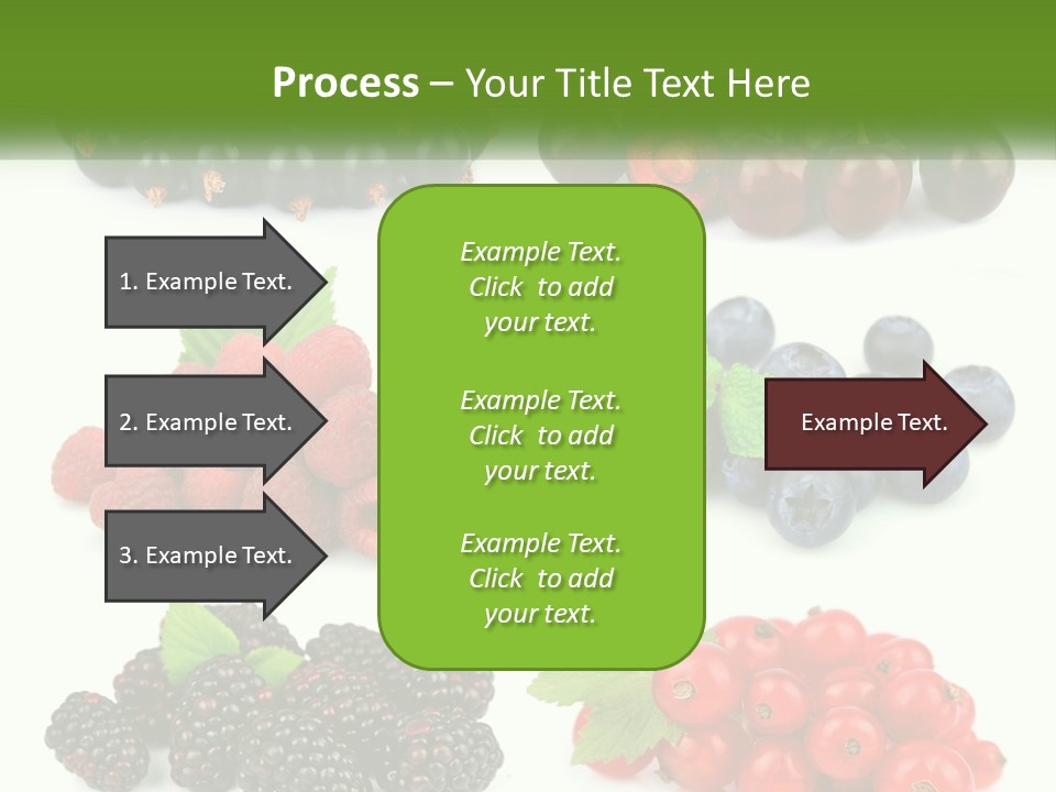 A Bunch Of Berries And Raspberries On A White Background PowerPoint Template