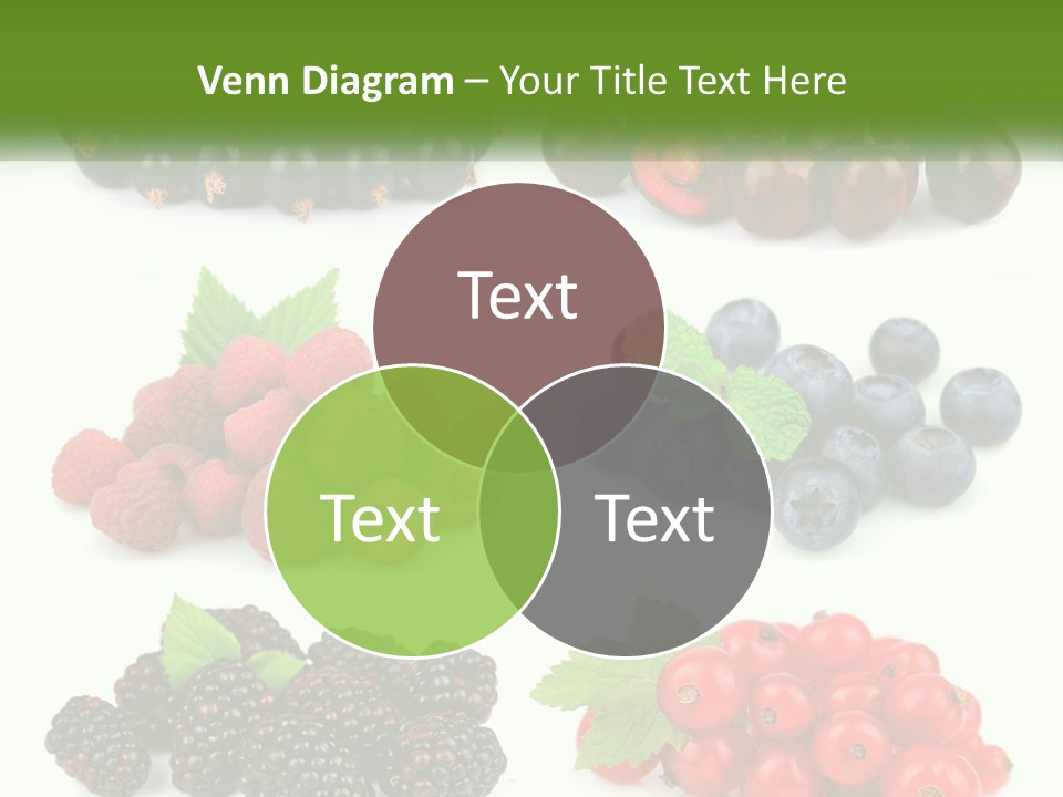 A Bunch Of Berries And Raspberries On A White Background PowerPoint Template