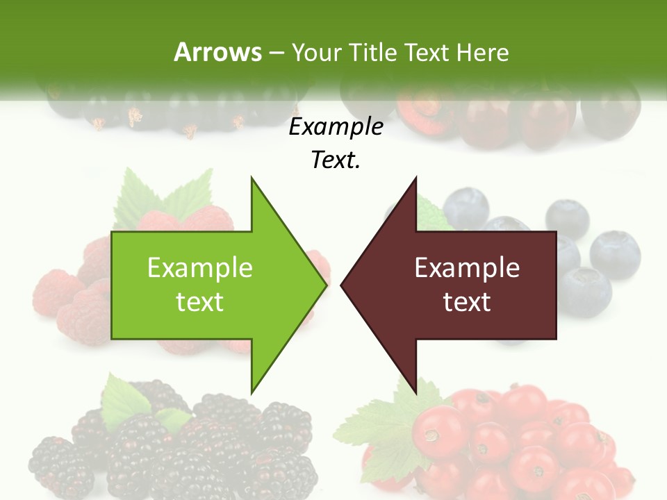 A Bunch Of Berries And Raspberries On A White Background PowerPoint Template