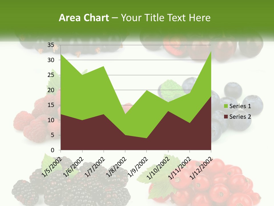 A Bunch Of Berries And Raspberries On A White Background PowerPoint Template
