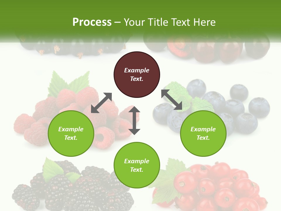 A Bunch Of Berries And Raspberries On A White Background PowerPoint Template