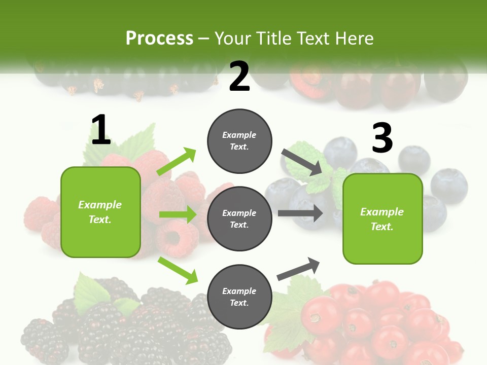 A Bunch Of Berries And Raspberries On A White Background PowerPoint Template