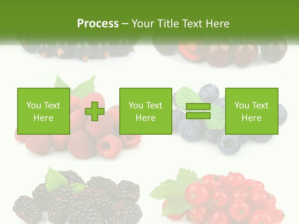 A Bunch Of Berries And Raspberries On A White Background PowerPoint Template