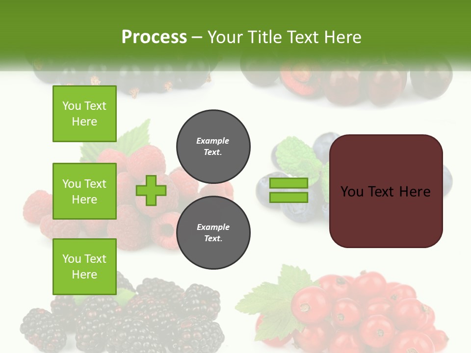 A Bunch Of Berries And Raspberries On A White Background PowerPoint Template