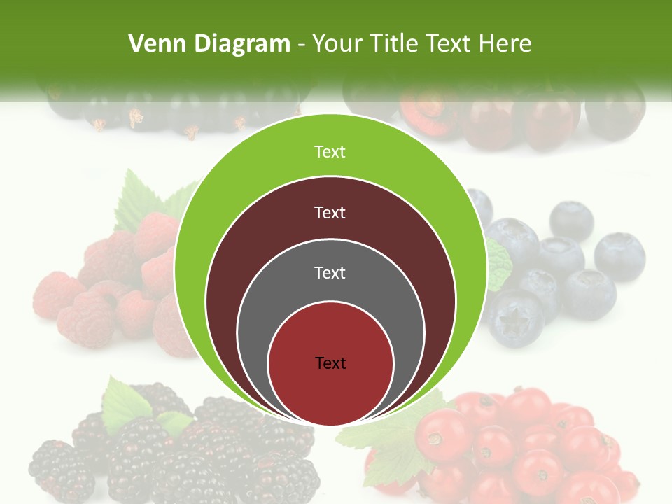 A Bunch Of Berries And Raspberries On A White Background PowerPoint Template